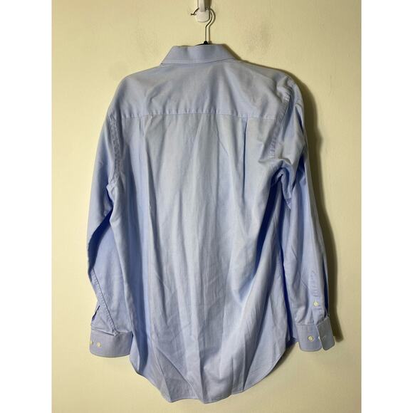 Men's David Donaho Blue Button Down Dress Shirt Sz 16.5/35/35 Trim - Picture 2 of 4